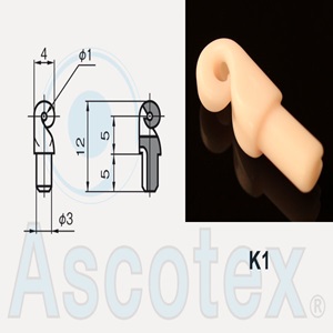 Móc Sứ Ceramic dẫn hướng Ascotex Dogtail Yarn Guide K1